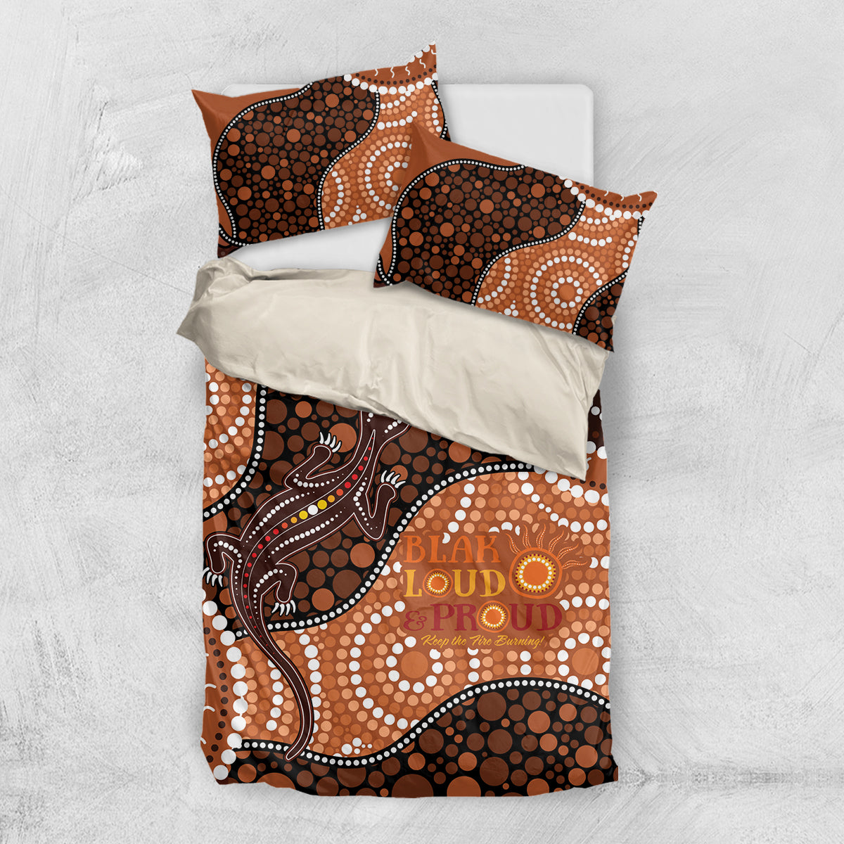 Lizard NAIDOC 2024 Bedding Set Aboriginal Art Style