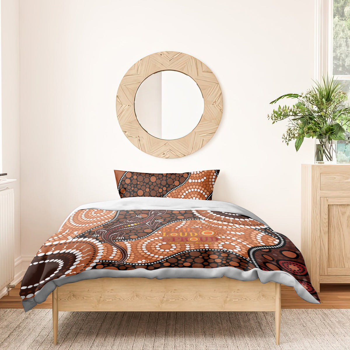 Lizard NAIDOC 2024 Bedding Set Aboriginal Art Style