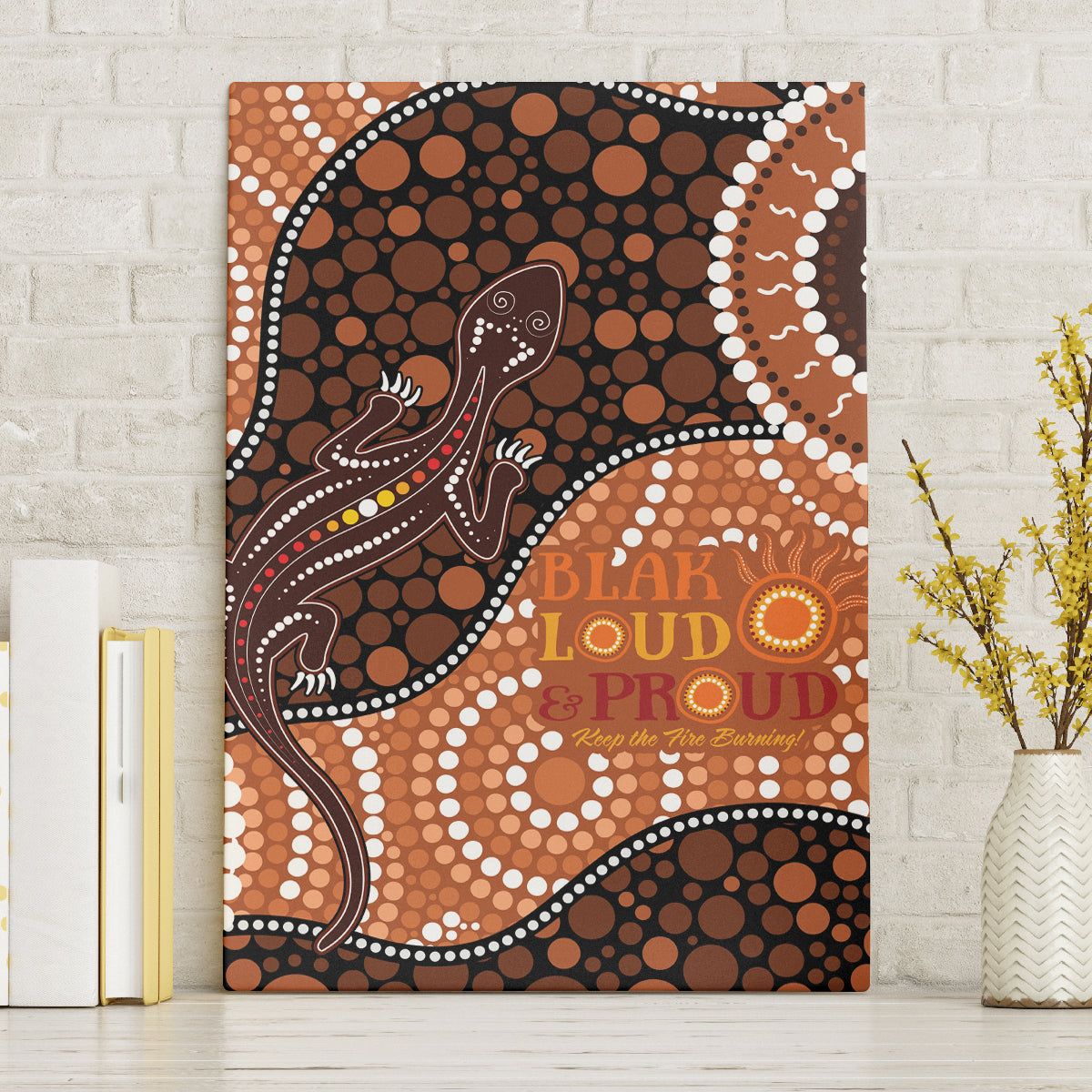 Lizard NAIDOC 2024 Canvas Wall Art Aboriginal Art Style