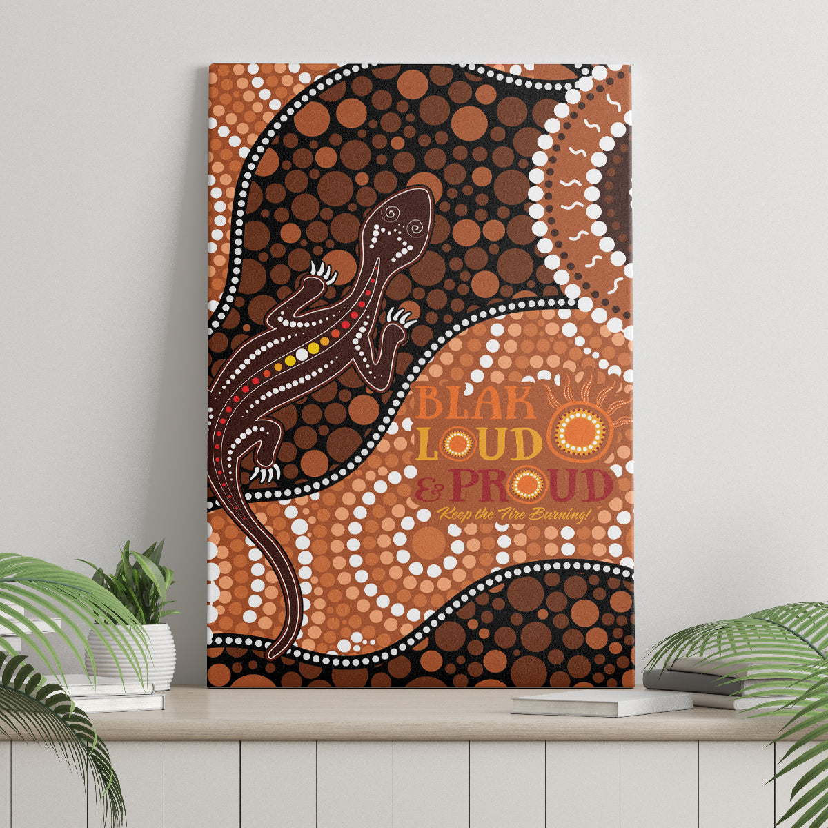 Lizard NAIDOC 2024 Canvas Wall Art Aboriginal Art Style