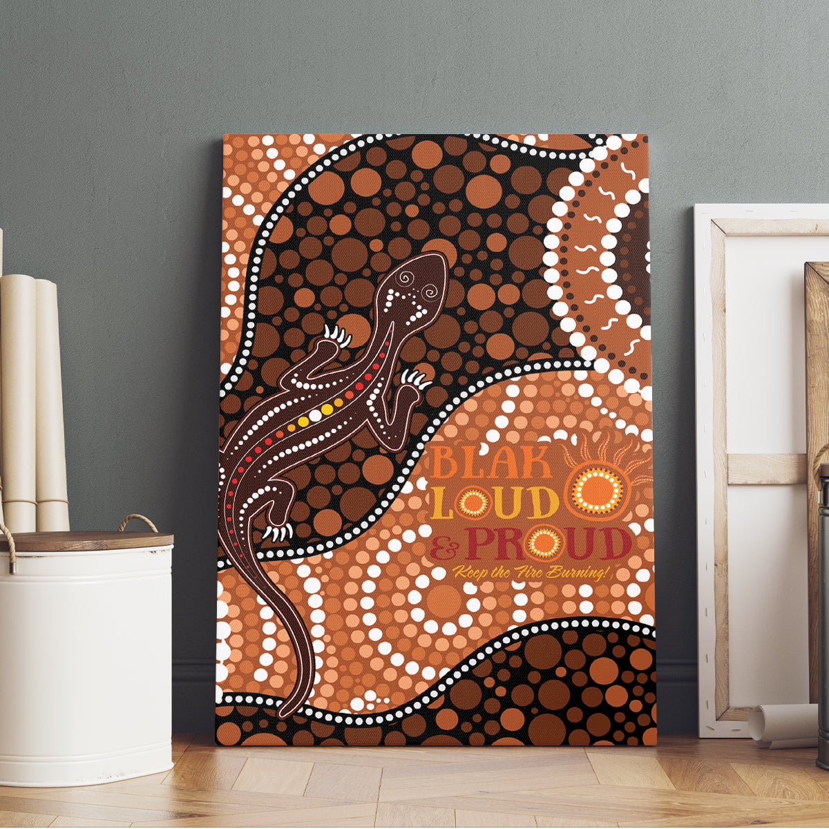 Lizard NAIDOC 2024 Canvas Wall Art Aboriginal Art Style