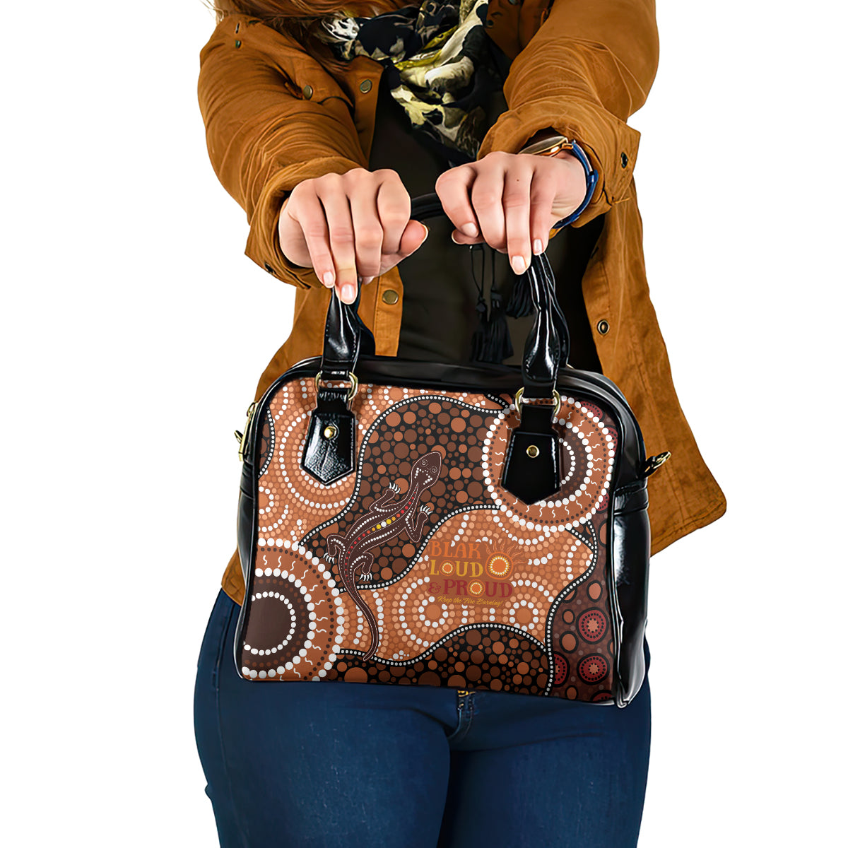 Lizard NAIDOC 2024 Shoulder Handbag Aboriginal Art Style