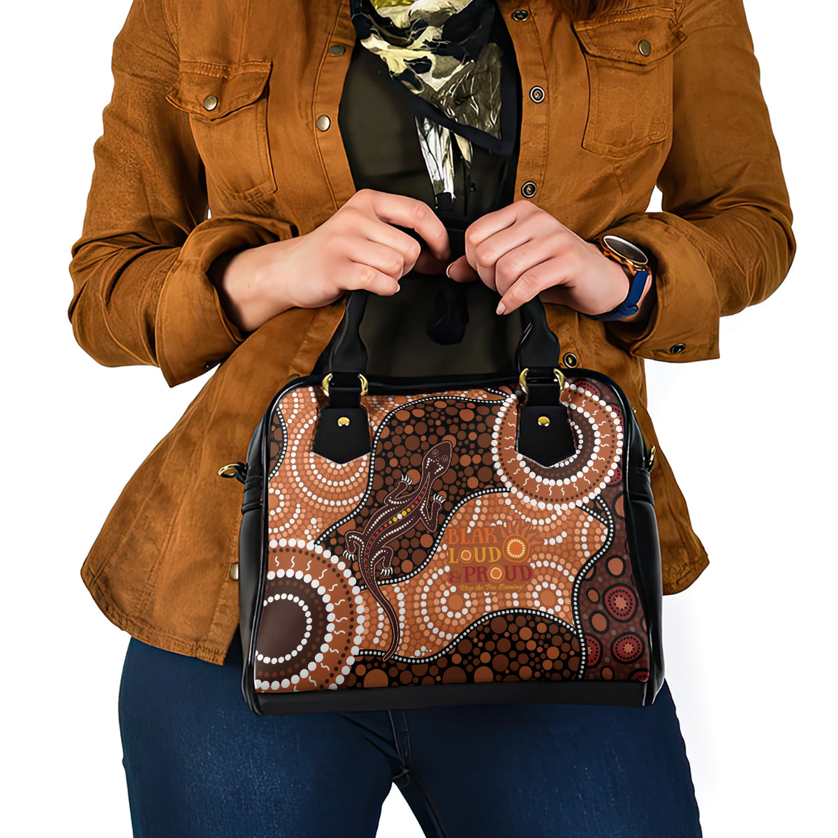 Lizard NAIDOC 2024 Shoulder Handbag Aboriginal Art Style