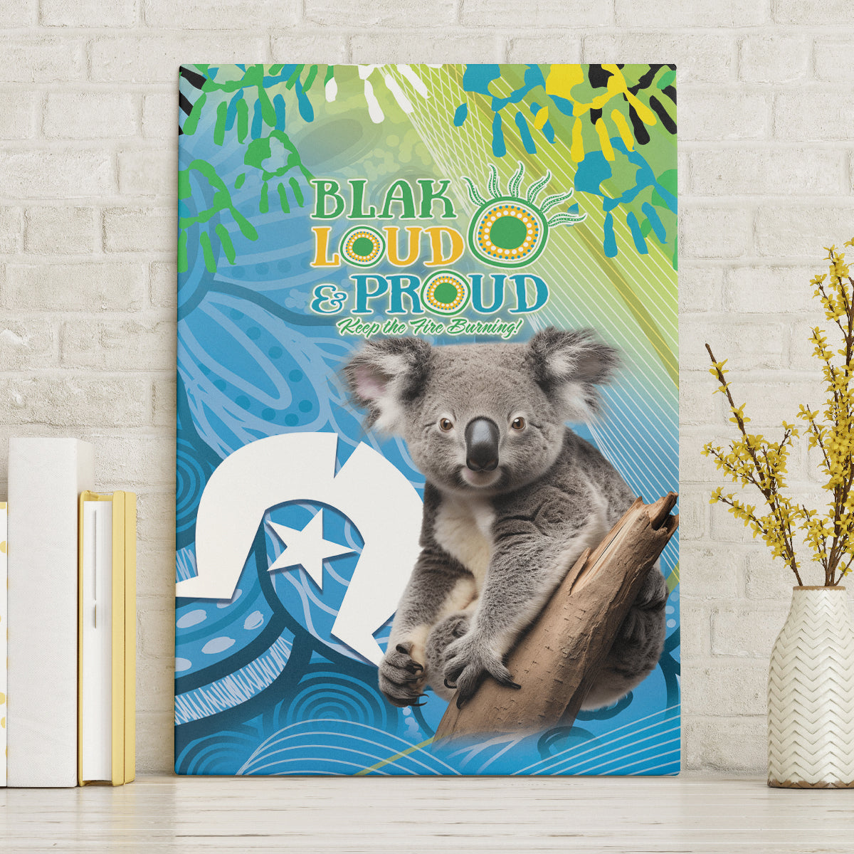 Vivid Minimal Koala NAIDOC 2024 Canvas Wall Art Aboriginal Art Style