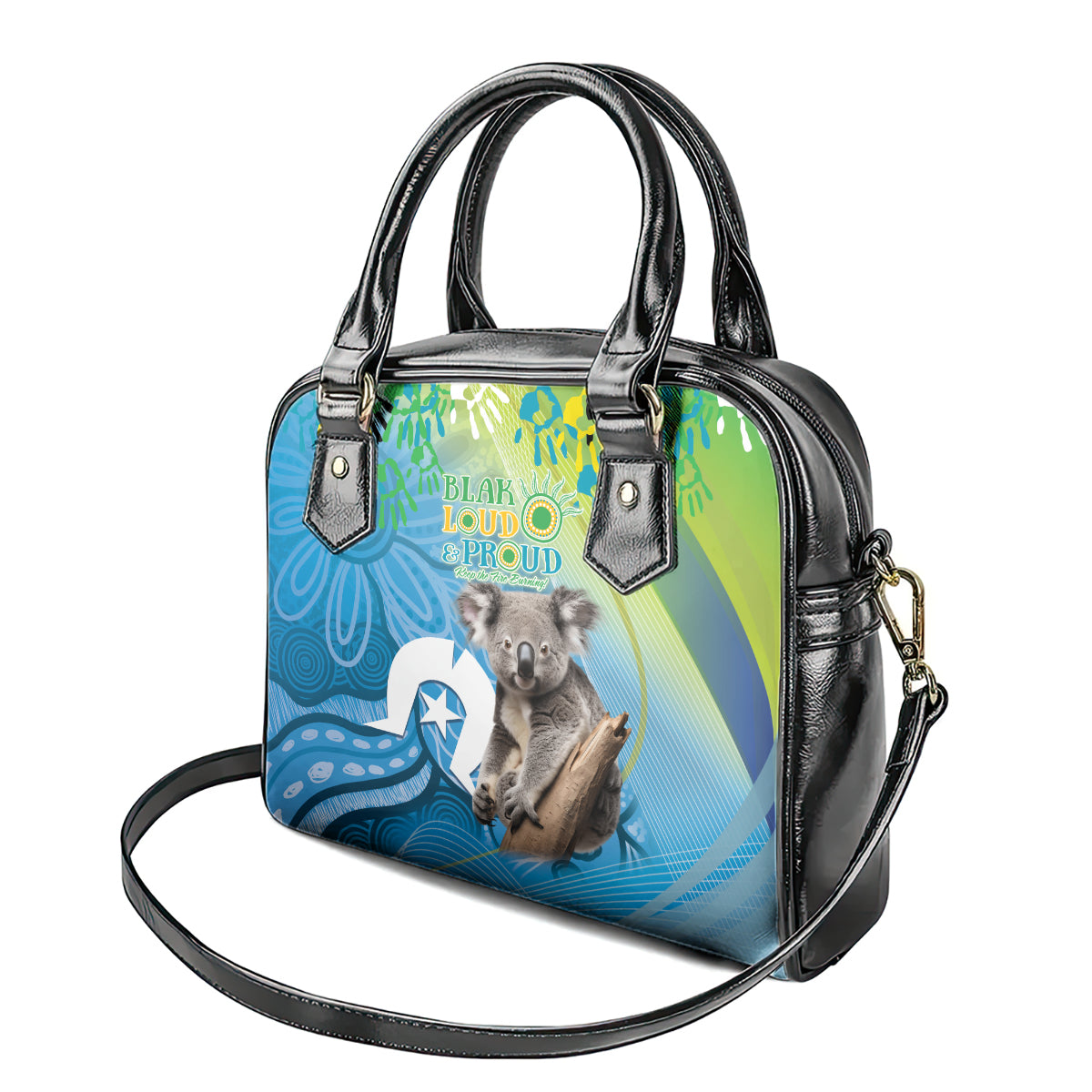 Vivid Minimal Koala NAIDOC 2024 Shoulder Handbag Aboriginal Art Style