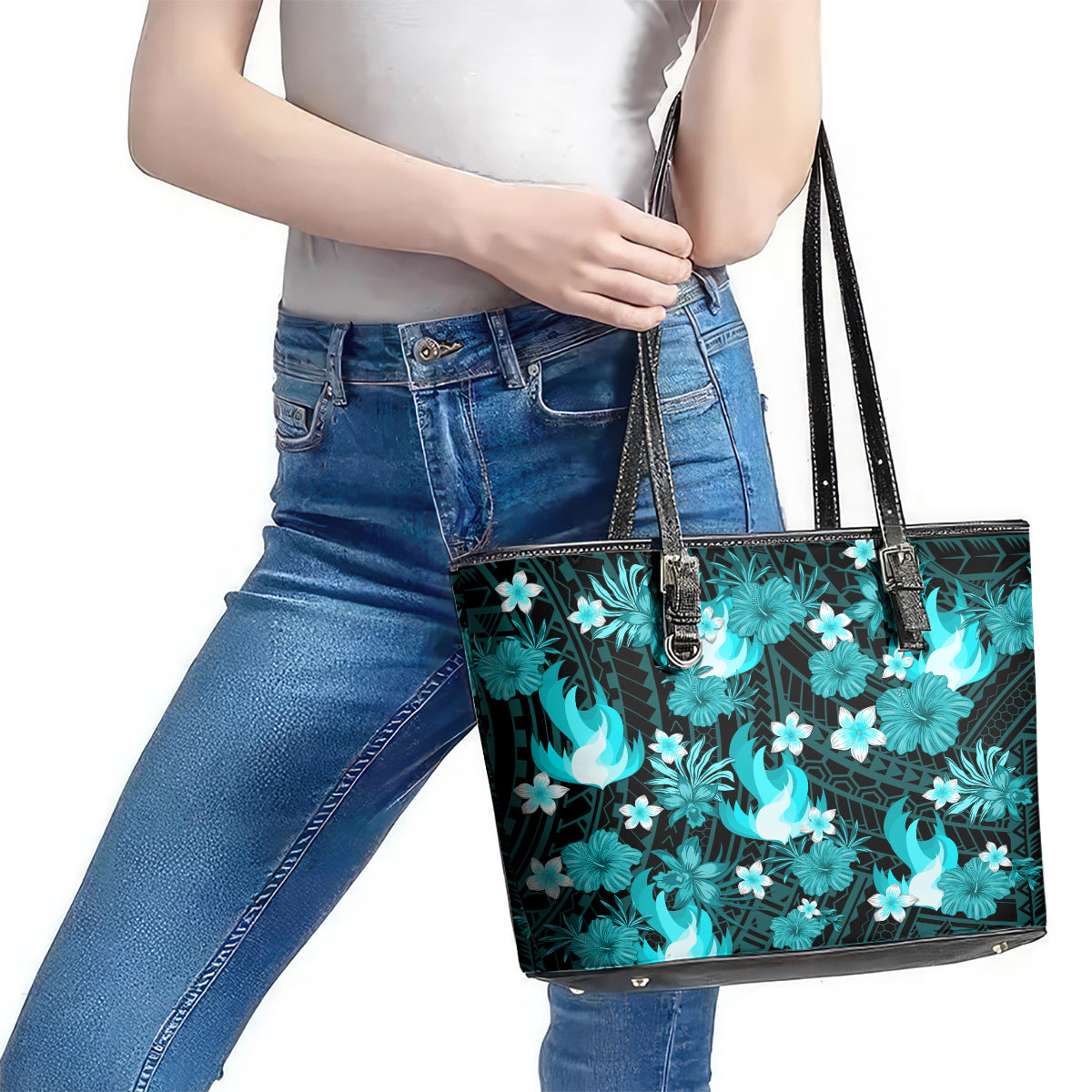 australian-heat-cricket-leather-tote-bag-baeuty-pacific-hibiscus-and-polynesian-pattern