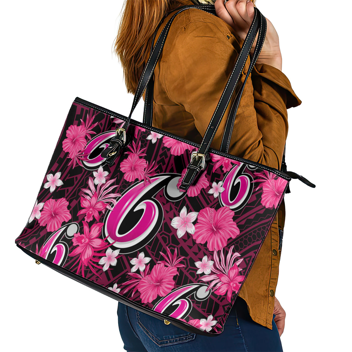 australian-sixers-cricket-leather-tote-bag-baeuty-pacific-hibiscus-and-polynesian-pattern