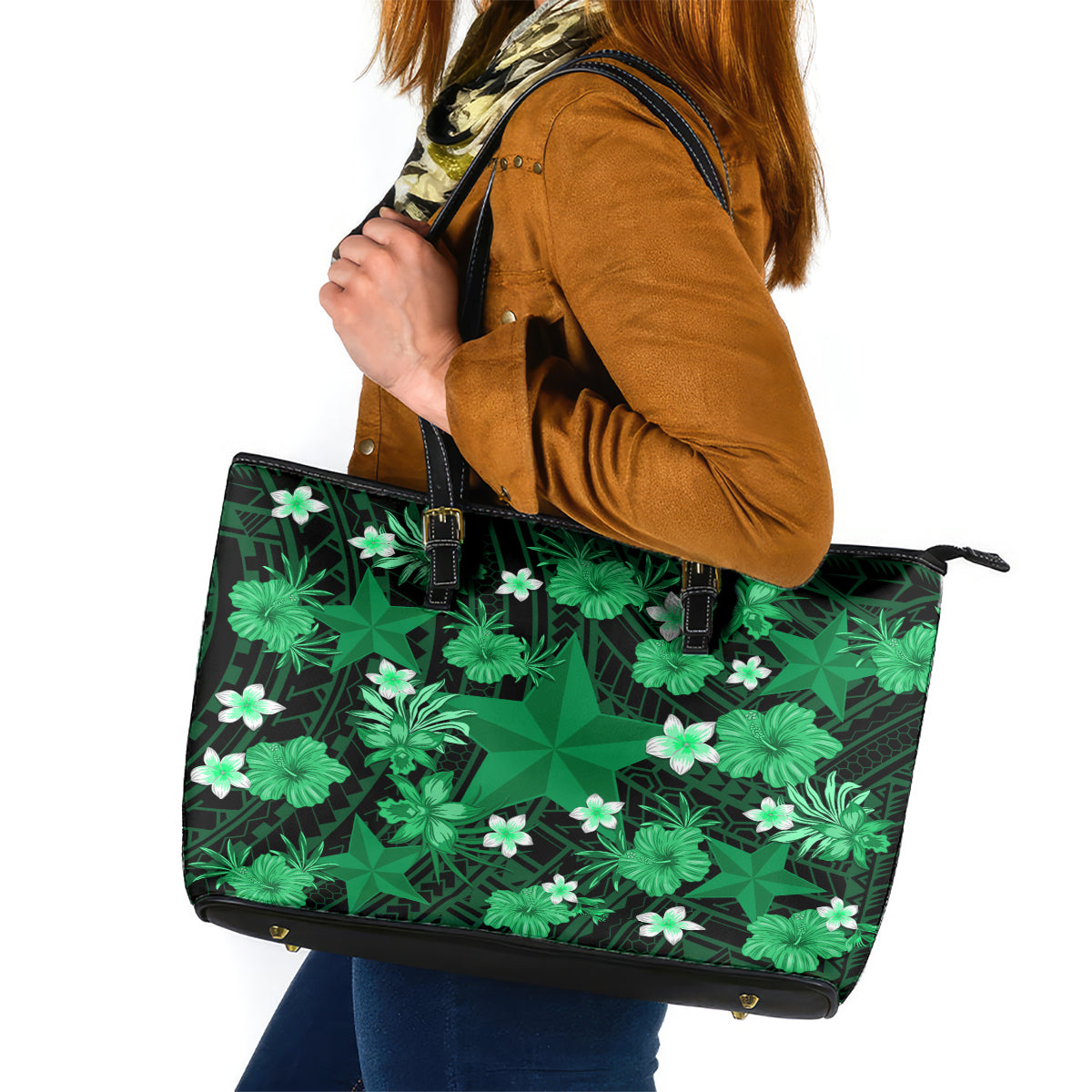 australian-stars-cricket-leather-tote-bag-baeuty-pacific-hibiscus-and-polynesian-pattern