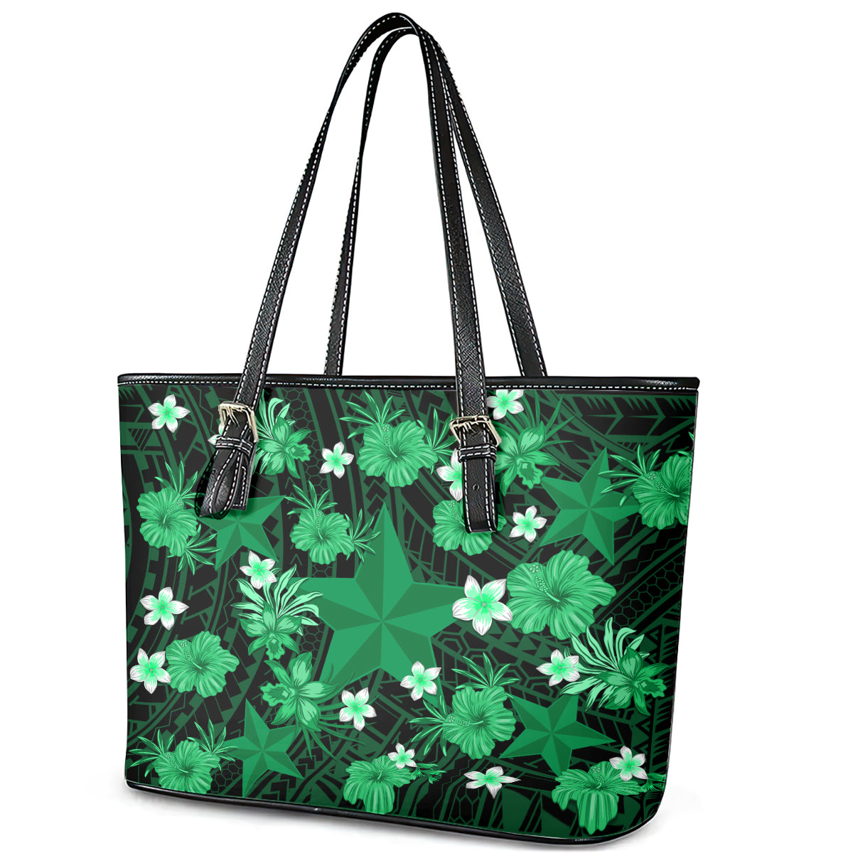 australian-stars-cricket-leather-tote-bag-baeuty-pacific-hibiscus-and-polynesian-pattern