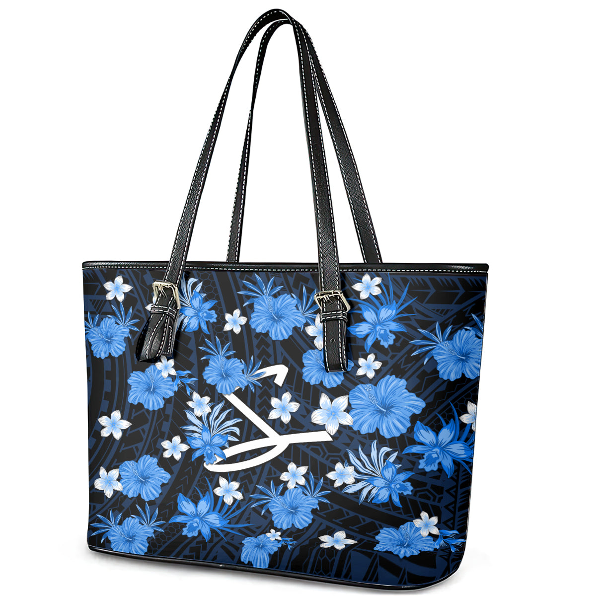 australian-strikers-cricket-leather-tote-bag-baeuty-pacific-hibiscus-and-polynesian-pattern