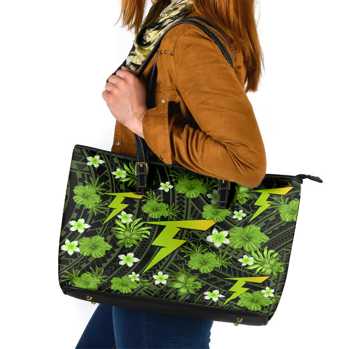 australian-thunder-cricket-leather-tote-bag-baeuty-pacific-hibiscus-and-polynesian-pattern