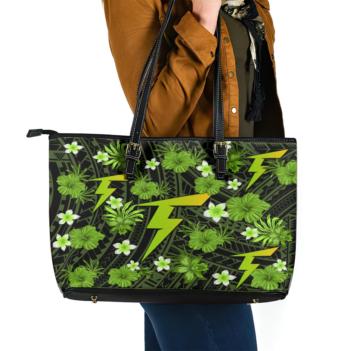 australian-thunder-cricket-leather-tote-bag-baeuty-pacific-hibiscus-and-polynesian-pattern