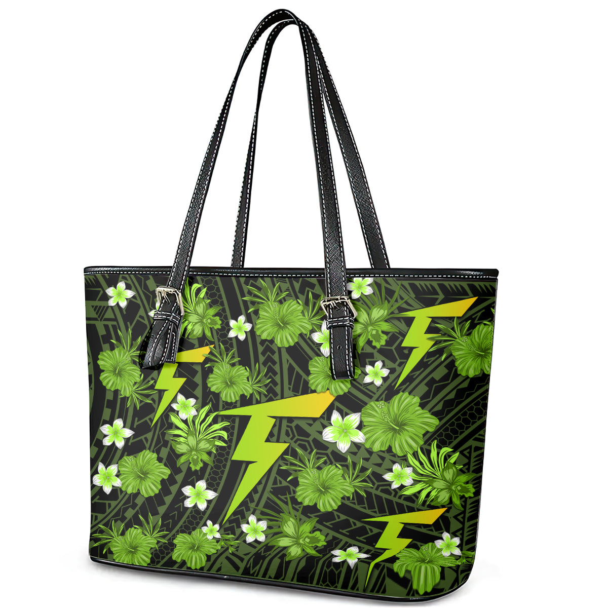 australian-thunder-cricket-leather-tote-bag-baeuty-pacific-hibiscus-and-polynesian-pattern