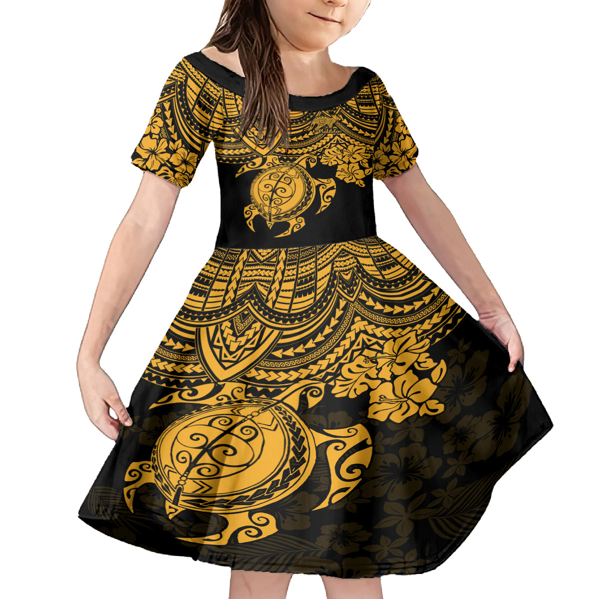 custom-australia-matildas-family-matching-long-sleeve-bodycon-dress-and-hawaiian-shirt-hibiscus-and-turtle-with-polynesian-pattern