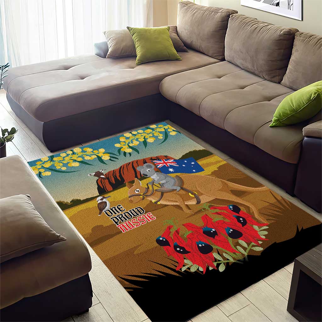 26 January One Proud Aussie Area Rug Kangaroo and Koala Happy Australia Day