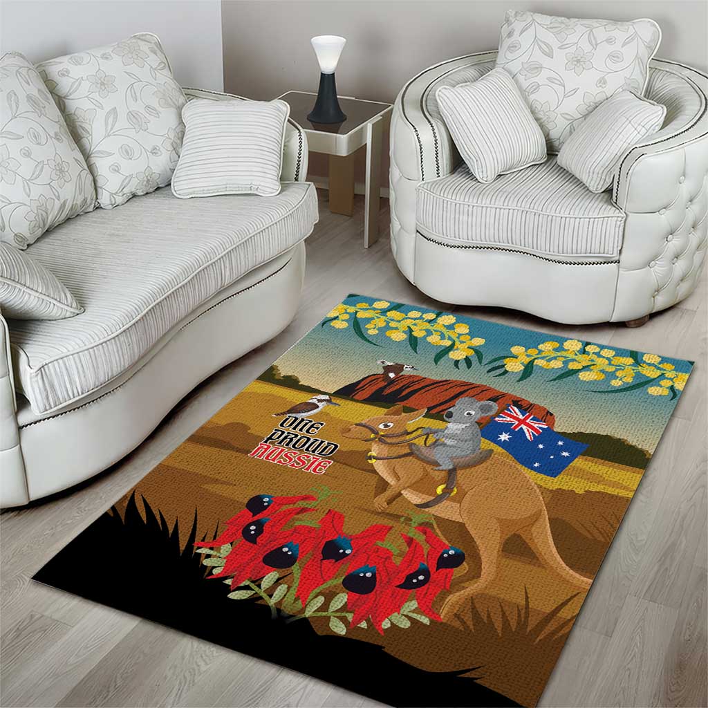 26 January One Proud Aussie Area Rug Kangaroo and Koala Happy Australia Day