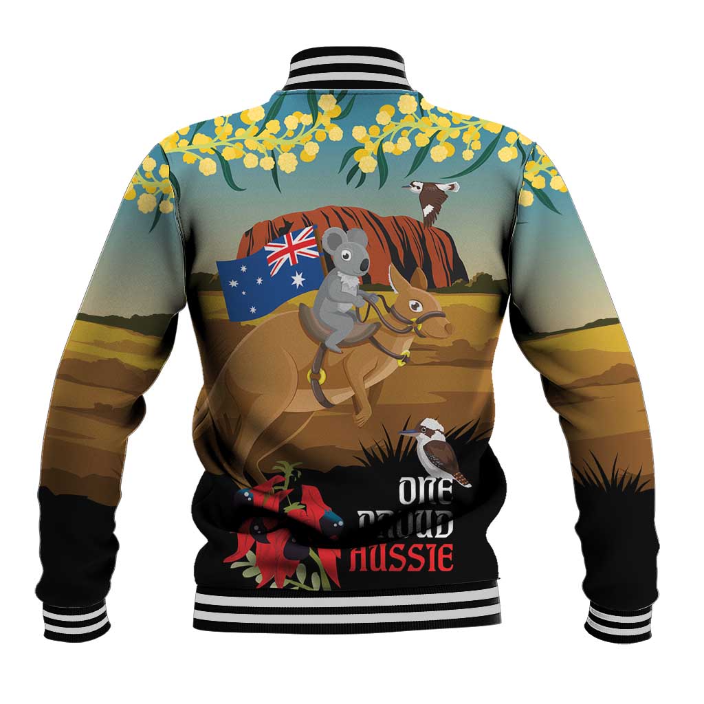 26 January One Proud Aussie Baseball Jacket Kangaroo and Koala Happy Australia Day