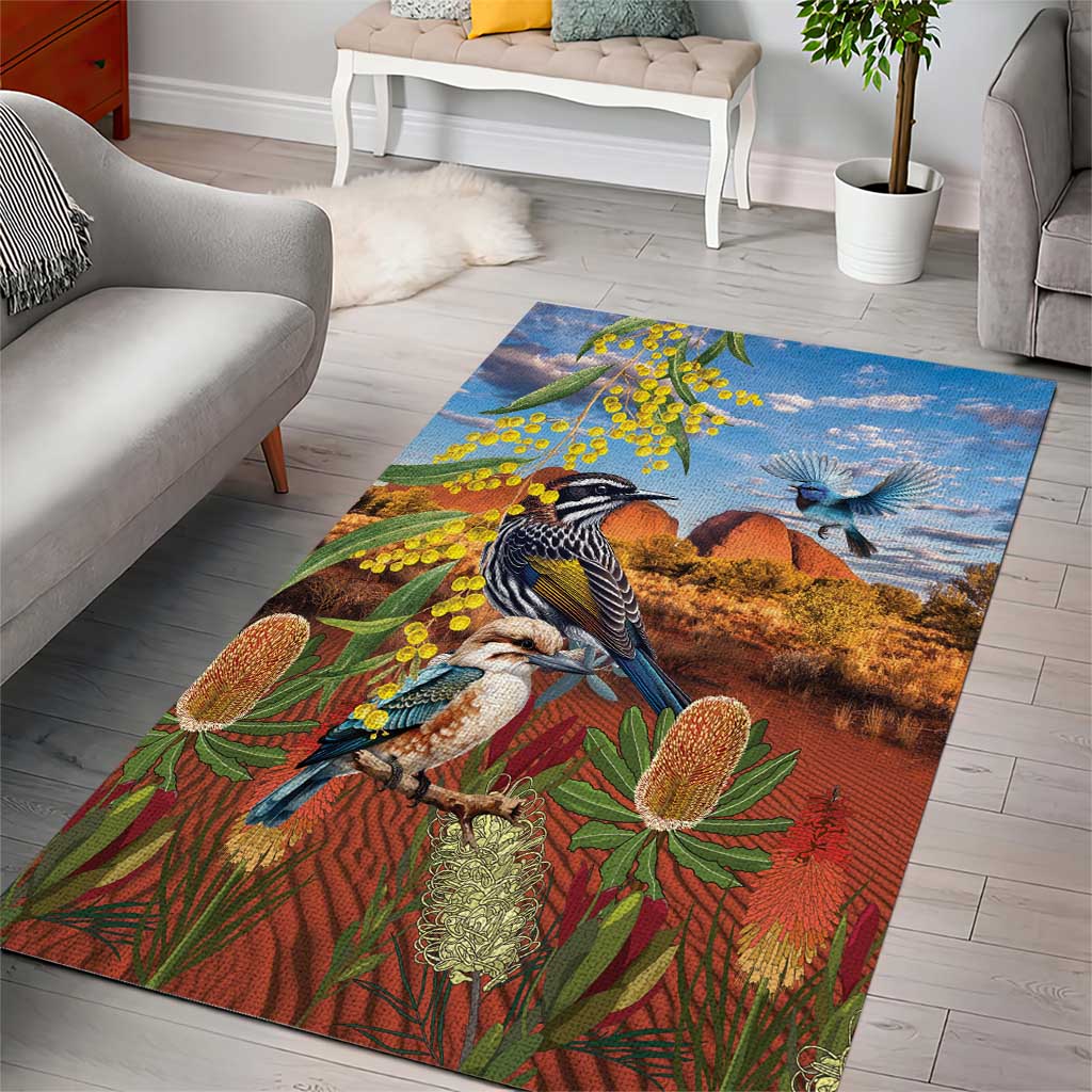 Australia Native Bird Uluru Ayers Rock Area Rug