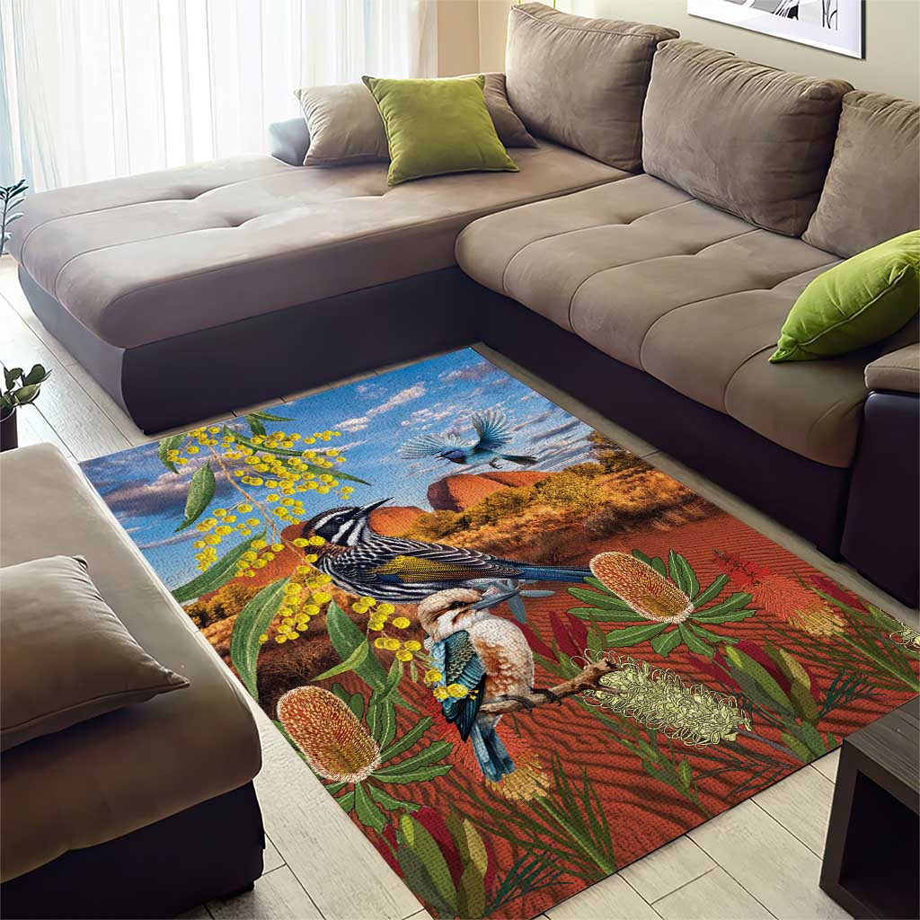 Australia Native Bird Uluru Ayers Rock Area Rug