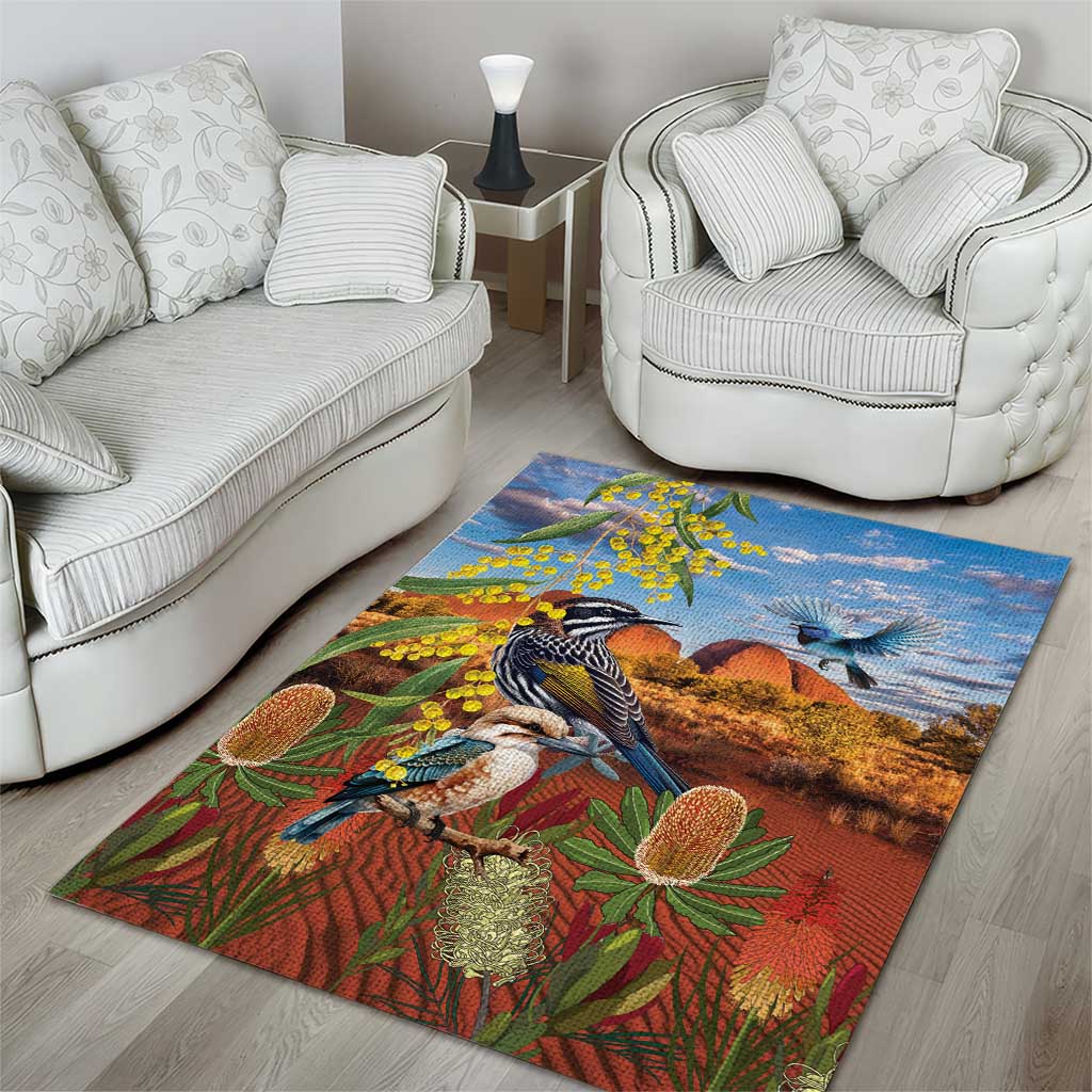 Australia Native Bird Uluru Ayers Rock Area Rug