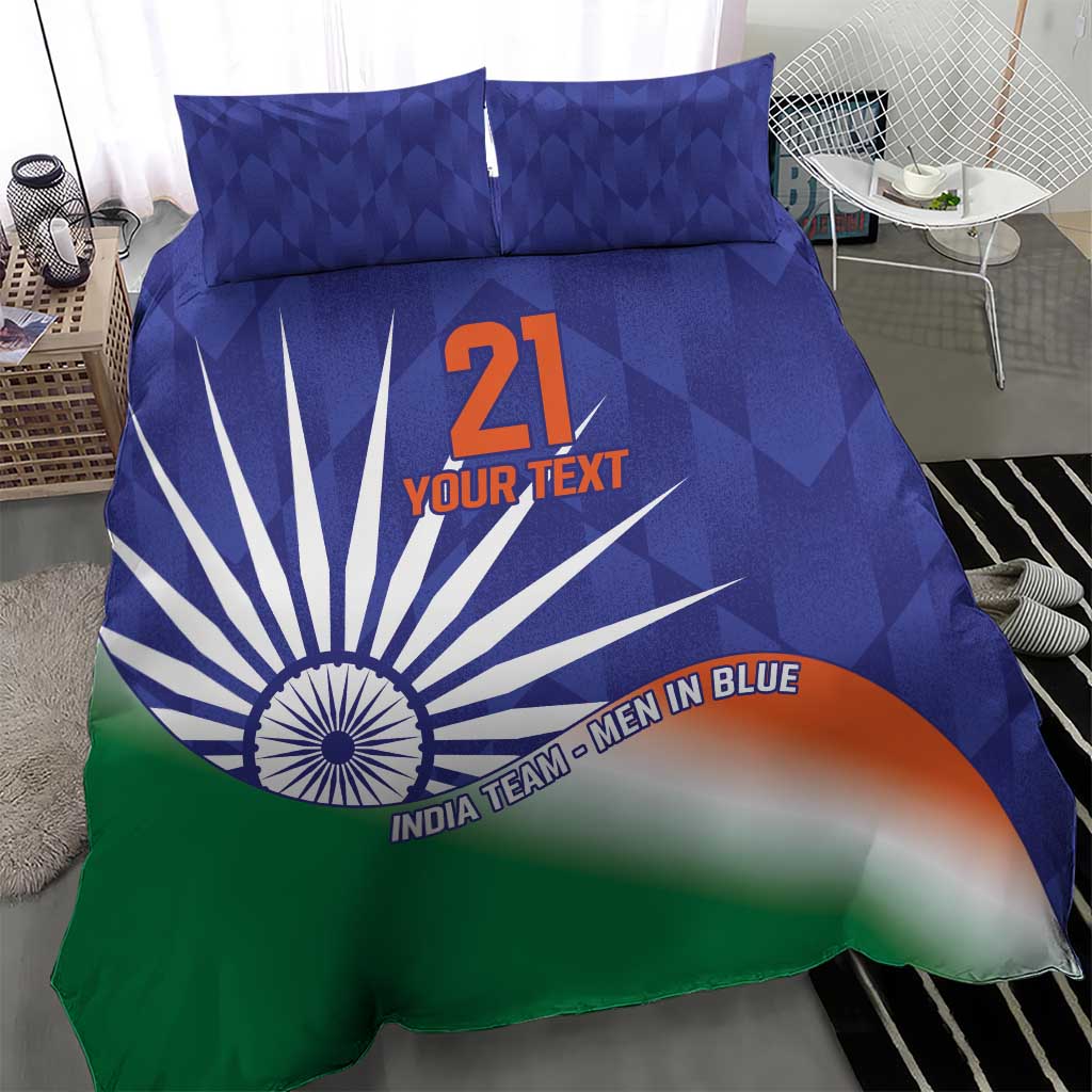 India Cricket Custom Bedding Set Ashoka Chakra with Flag Style