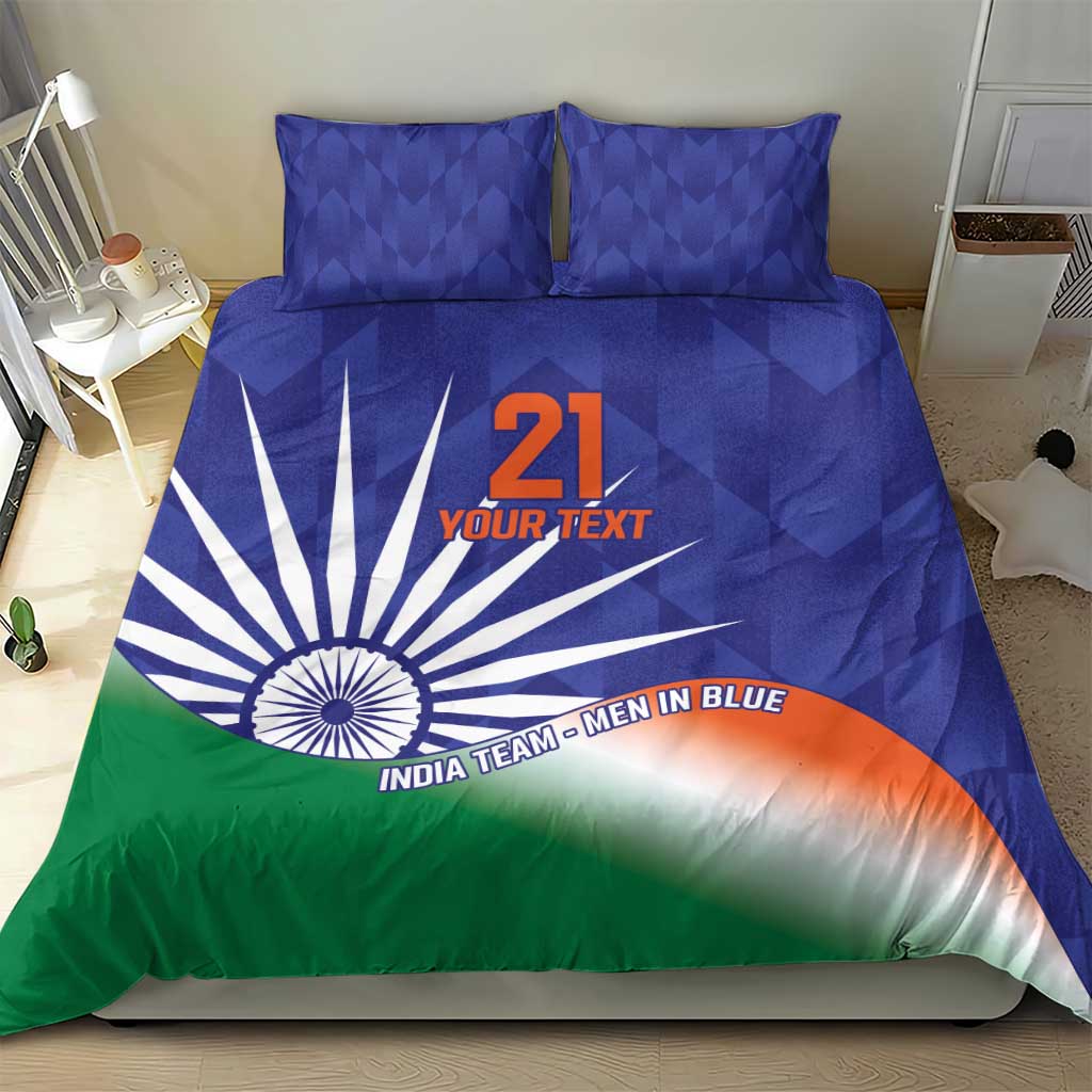 India Cricket Custom Bedding Set Ashoka Chakra with Flag Style