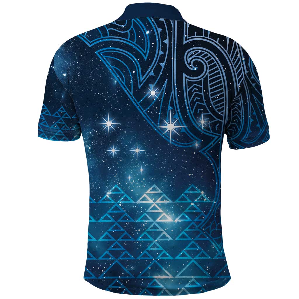 New Zealand Matariki Polo Shirt Taniko Aramoana With Maori Galaxy Sky Night