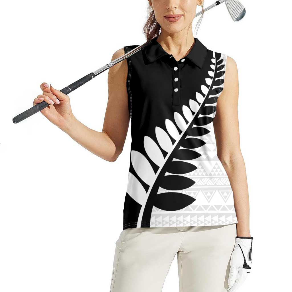 New Zealand Silver Fern Niho Taniwha Women Sleeveless Polo Shirt