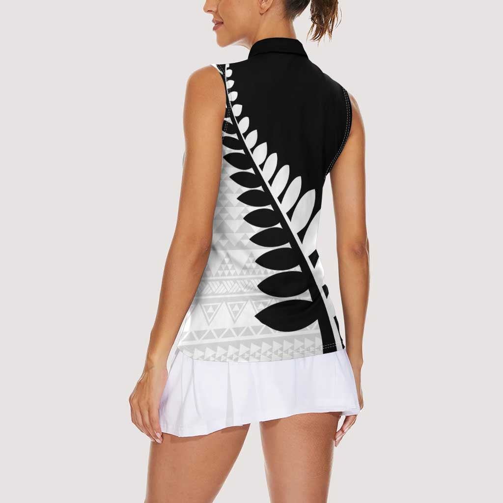 New Zealand Silver Fern Niho Taniwha Women Sleeveless Polo Shirt