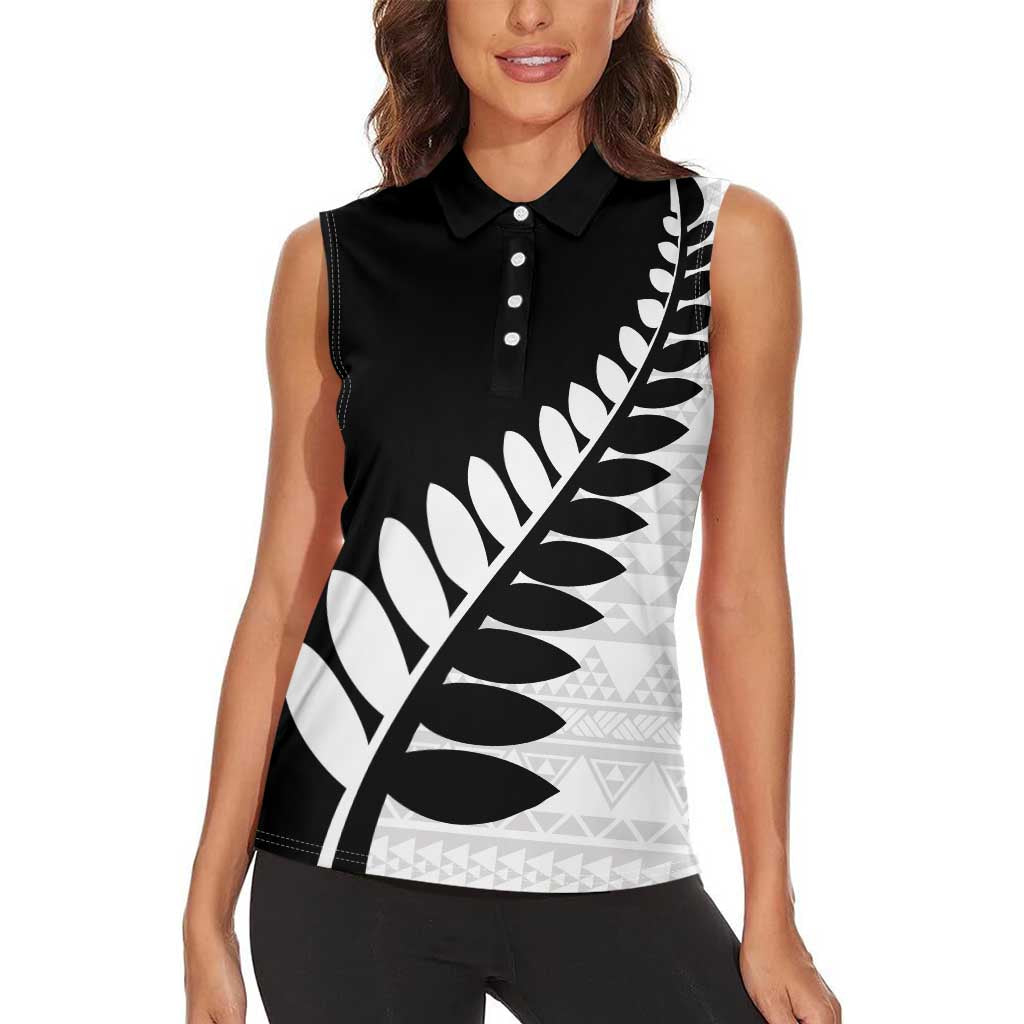 New Zealand Silver Fern Niho Taniwha Women Sleeveless Polo Shirt