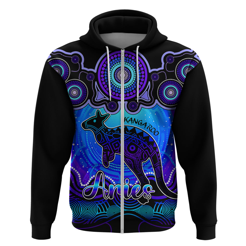 personalised-australia-aries-kangaroo-zodiac-hoodie-auz-astrology-aboriginal-blue