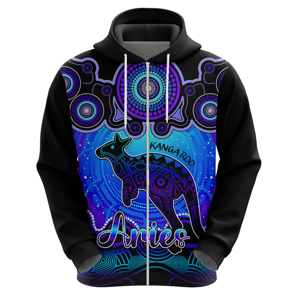 personalised-australia-aries-kangaroo-zodiac-hoodie-auz-astrology-aboriginal-blue