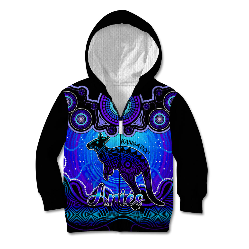 personalised-australia-aries-kangaroo-zodiac-kid-hoodie-auz-astrology-aboriginal-blue