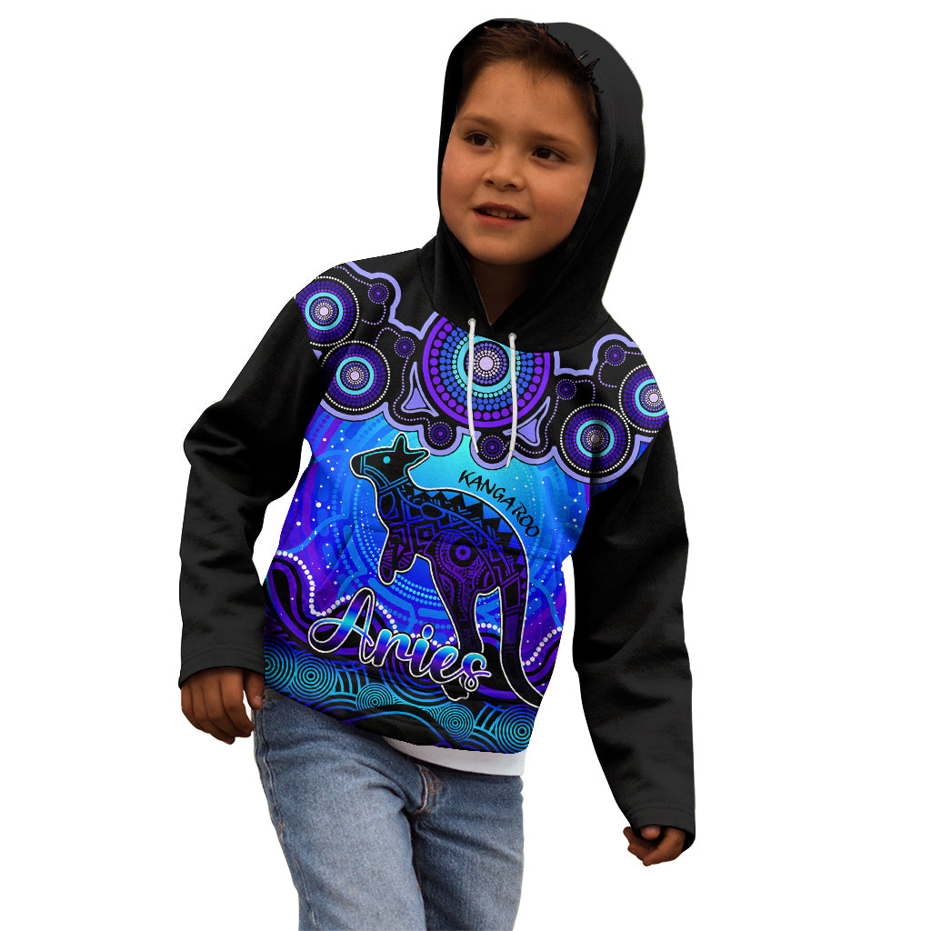 personalised-australia-aries-kangaroo-zodiac-kid-hoodie-auz-astrology-aboriginal-blue