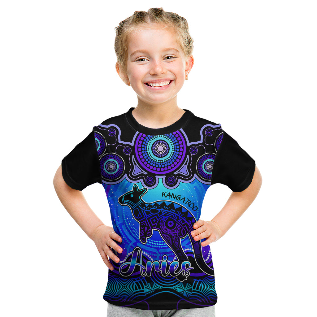 personalised-australia-aries-kangaroo-zodiac-kid-t-shirt-auz-astrology-aboriginal-blue