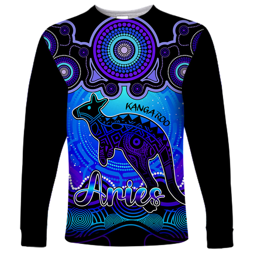 personalised-australia-aries-kangaroo-zodiac-long-sleeve-shirt-auz-astrology-aboriginal-blue