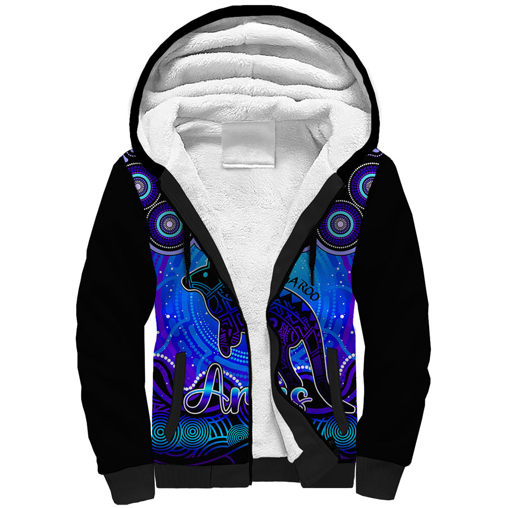 personalised-australia-aries-kangaroo-zodiac-sherpa-hoodie-auz-astrology-aboriginal-blue