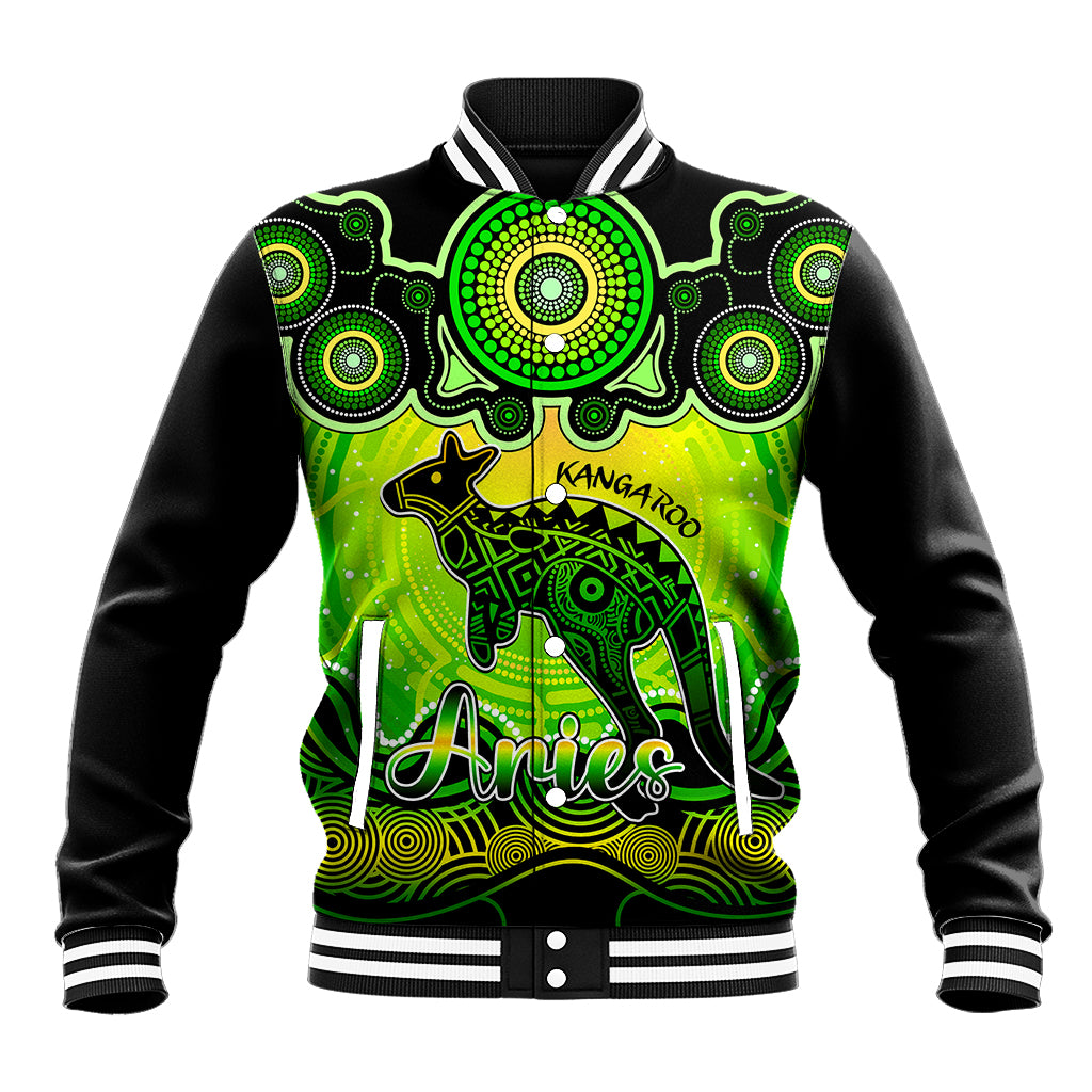 personalised-australia-aries-kangaroo-zodiac-baseball-jacket-auz-astrology-aboriginal-green