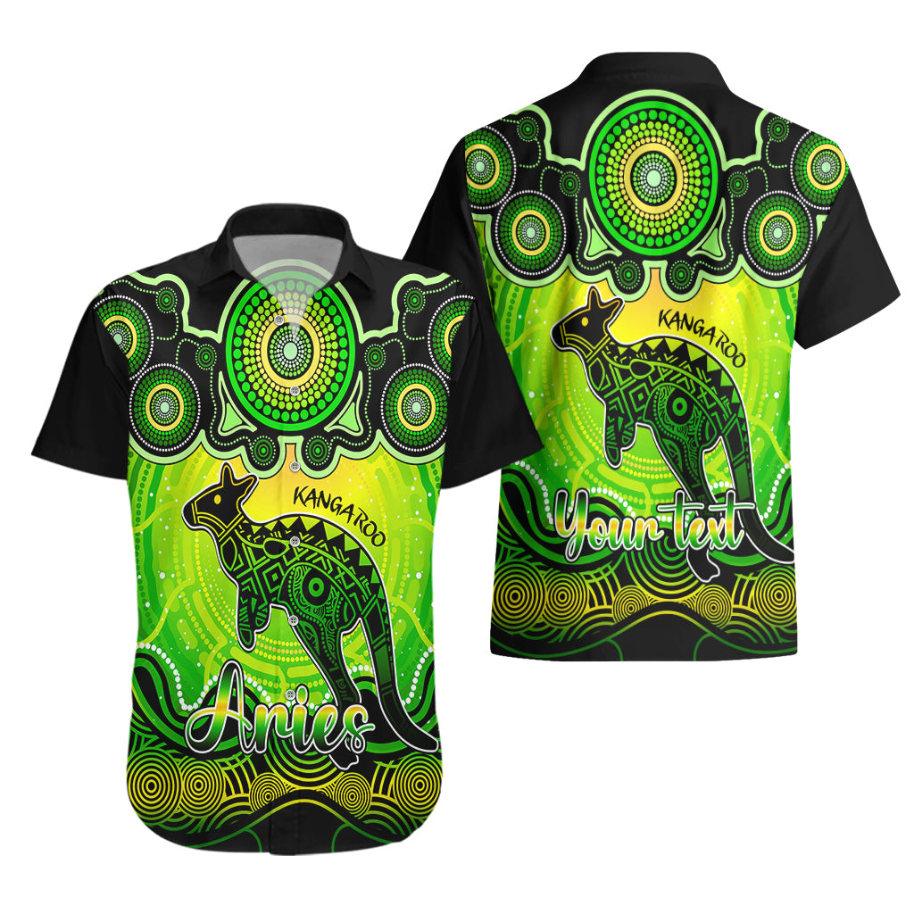 personalised-australia-aries-kangaroo-zodiac-hawaiian-shirt-auz-astrology-aboriginal-green