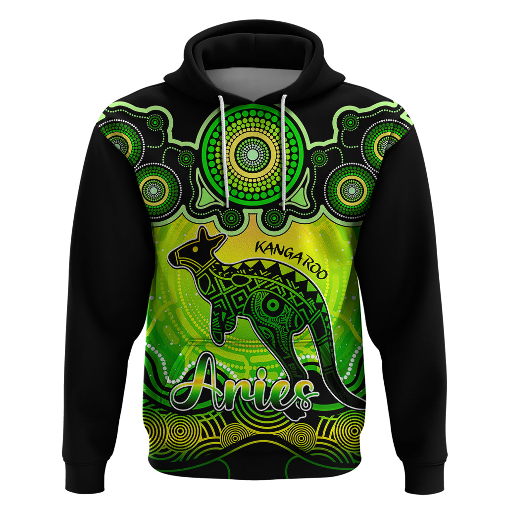 personalised-australia-aries-kangaroo-zodiac-hoodie-auz-astrology-aboriginal-green