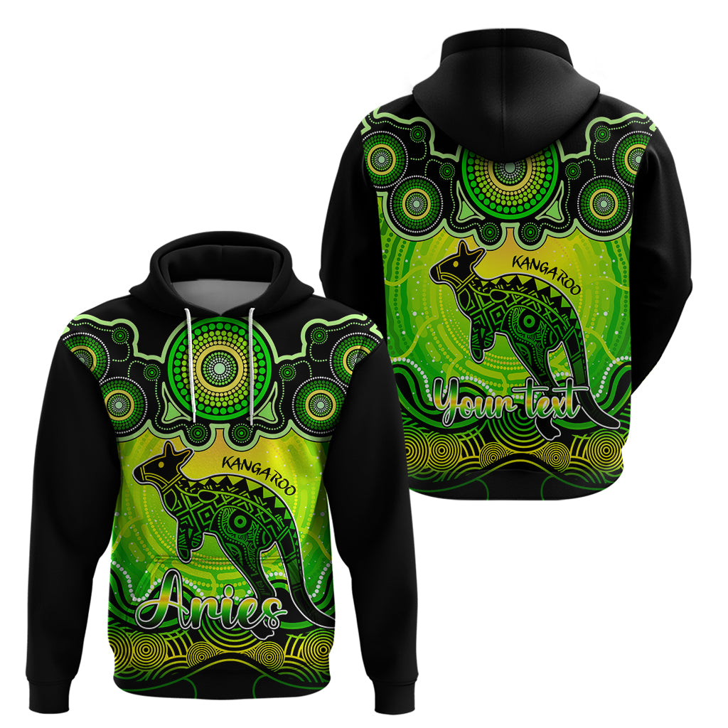 personalised-australia-aries-kangaroo-zodiac-hoodie-auz-astrology-aboriginal-green