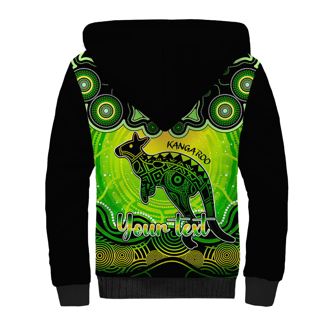 personalised-australia-aries-kangaroo-zodiac-sherpa-hoodie-auz-astrology-aboriginal-green