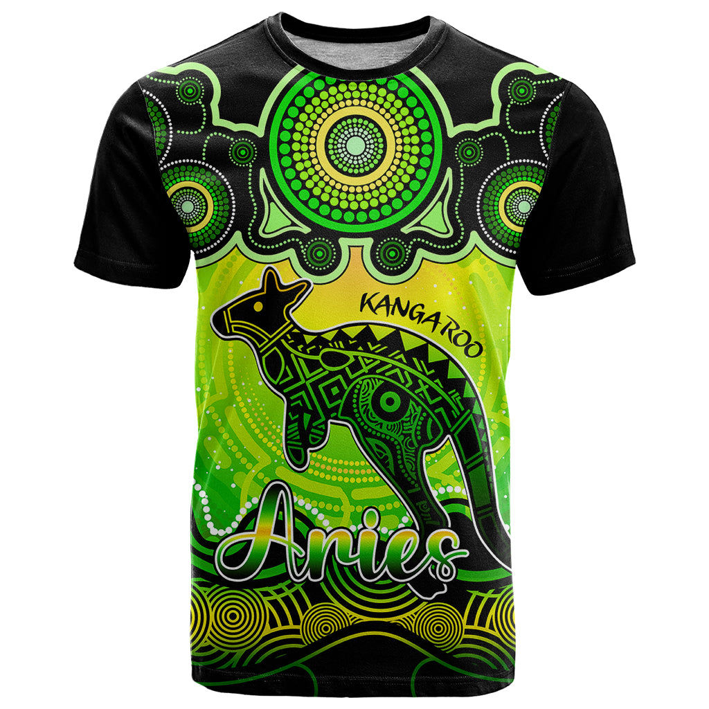 personalised-australia-aries-kangaroo-zodiac-t-shirt-auz-astrology-aboriginal-green