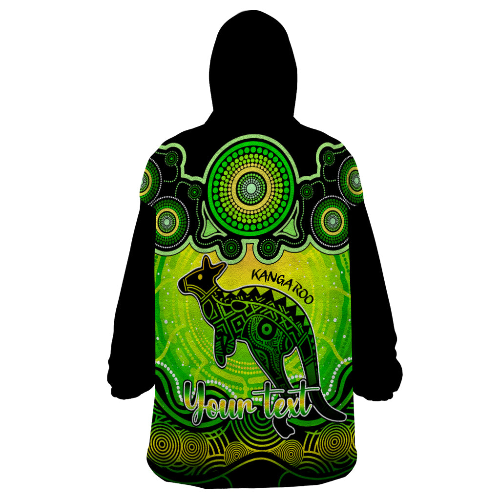 personalised-australia-aries-kangaroo-zodiac-wearable-blanket-hoodie-auz-astrology-aboriginal-green