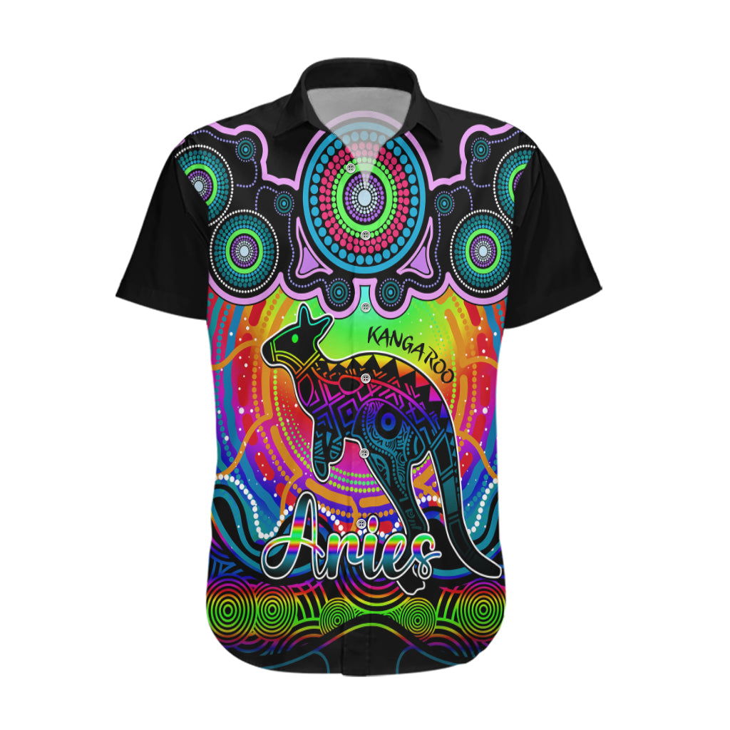 personalised-australia-aries-kangaroo-zodiac-hawaiian-shirt-auz-astrology-aboriginal-rainbow