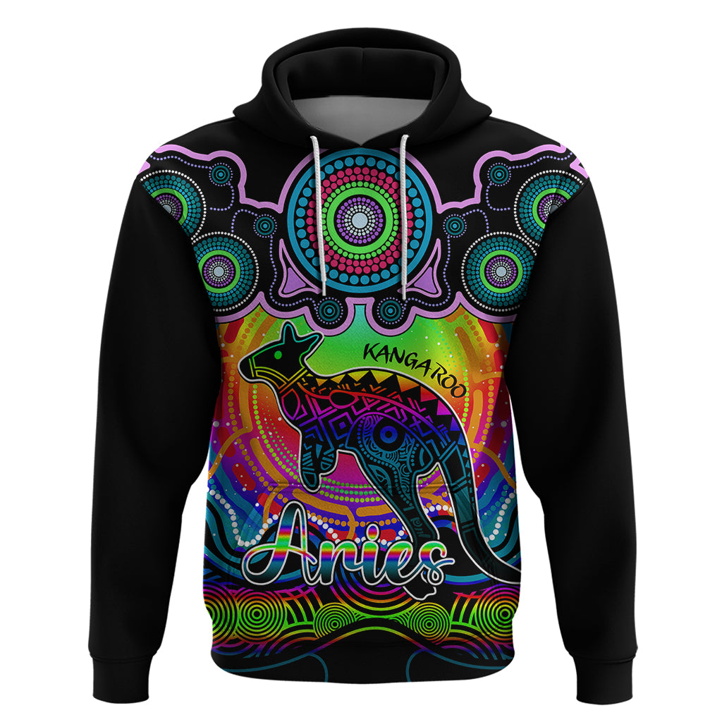 personalised-australia-aries-kangaroo-zodiac-hoodie-auz-astrology-aboriginal-rainbow