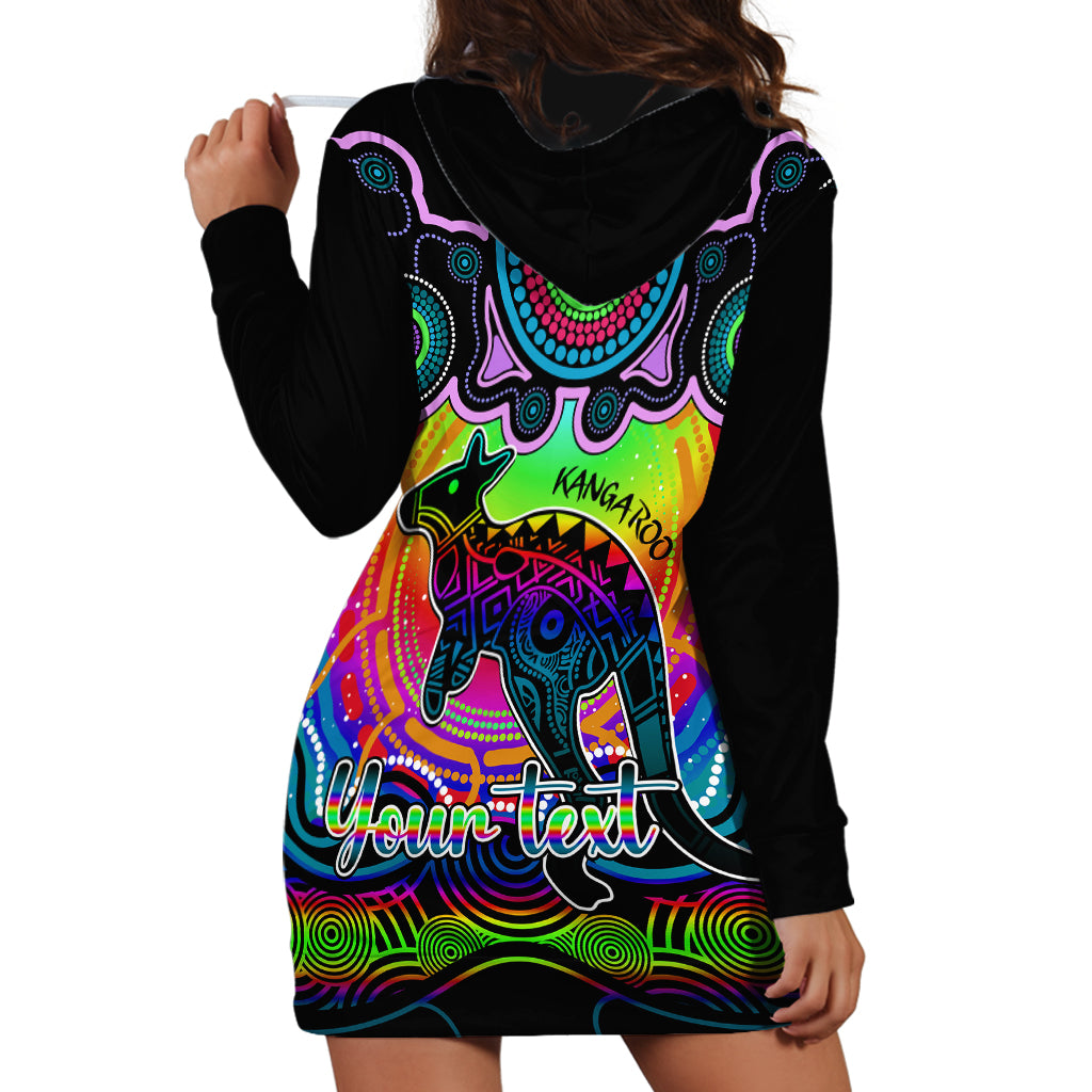 personalised-australia-aries-kangaroo-zodiac-hoodie-dress-auz-astrology-aboriginal-rainbow