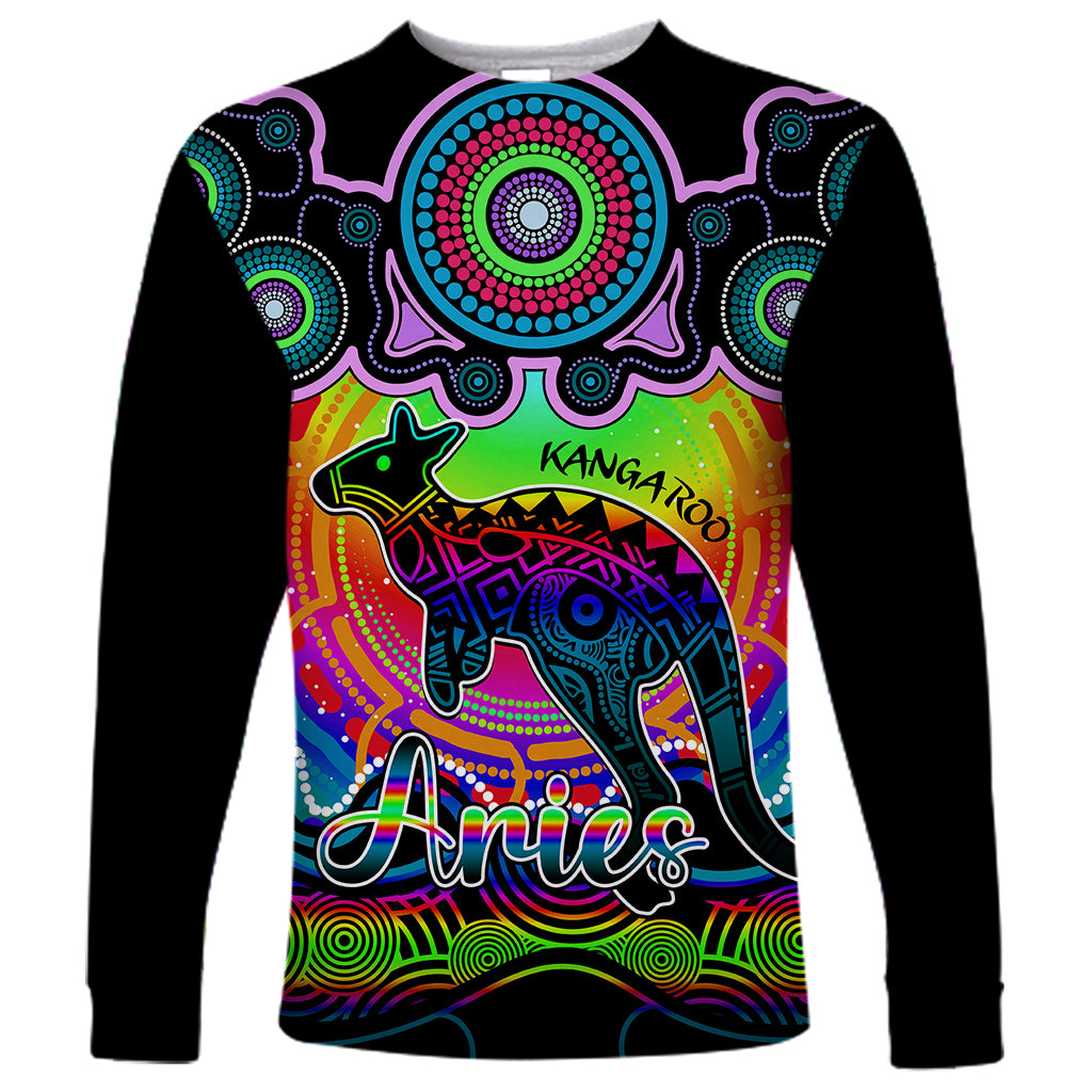 personalised-australia-aries-kangaroo-zodiac-long-sleeve-shirt-auz-astrology-aboriginal-rainbow