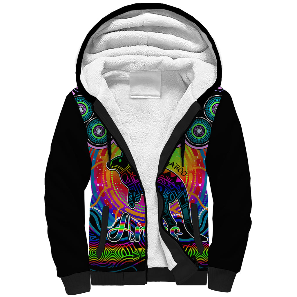 personalised-australia-aries-kangaroo-zodiac-sherpa-hoodie-auz-astrology-aboriginal-rainbow