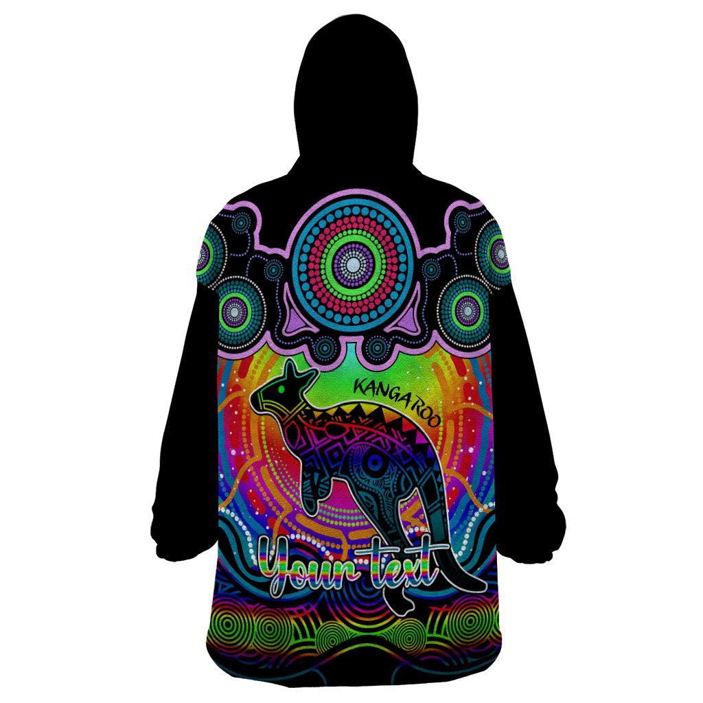 personalised-australia-aries-kangaroo-zodiac-wearable-blanket-hoodie-auz-astrology-aboriginal-rainbow